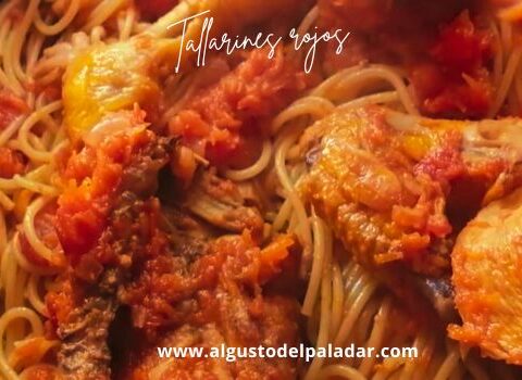 como hacer tallarines rojos con salsa de tomate