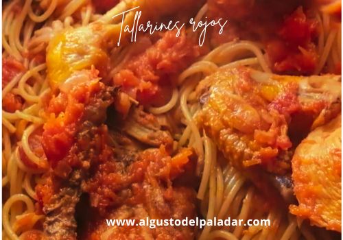 como hacer tallarines rojos con salsa de tomate